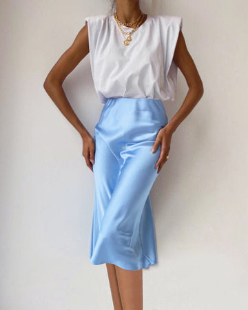 Josephine Satin Midi Skirt - SunsetFashionLA